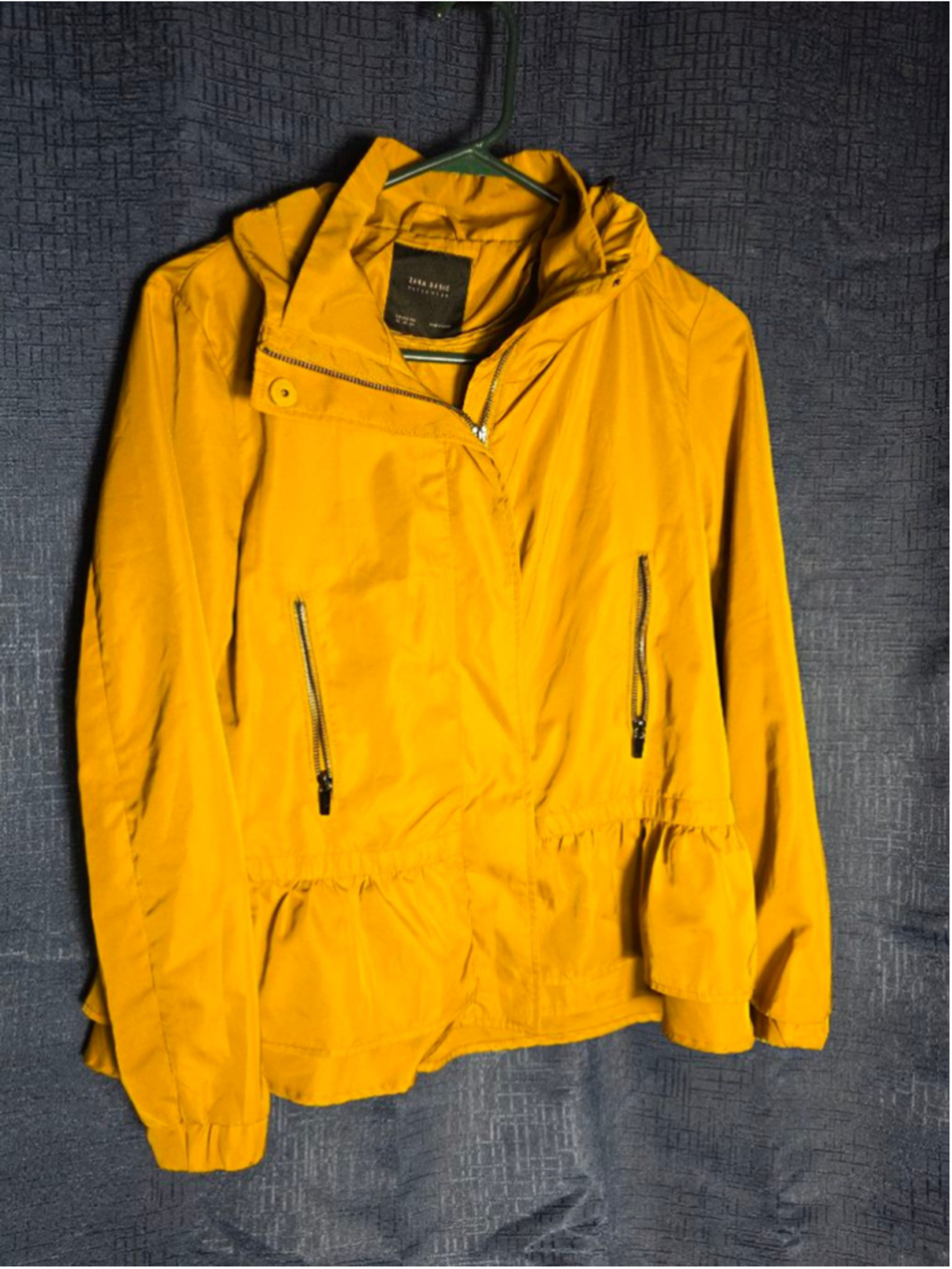 Women's ZARA BASIC Utility Jacket XS Mustard Yellow